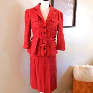 VINTAGE Diane von Furstenberg plaid suit